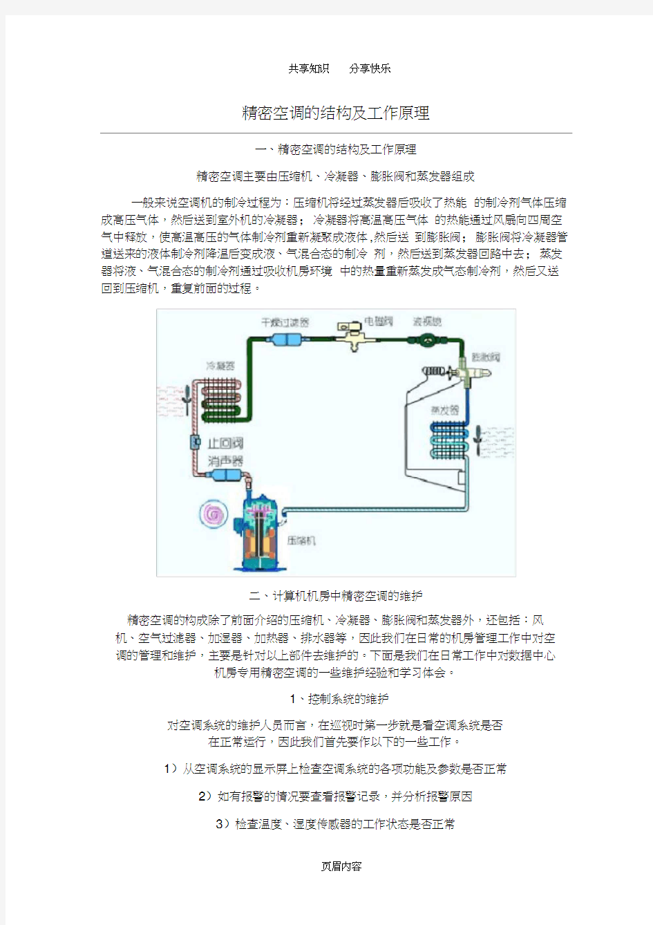 精密空调的结构及原理