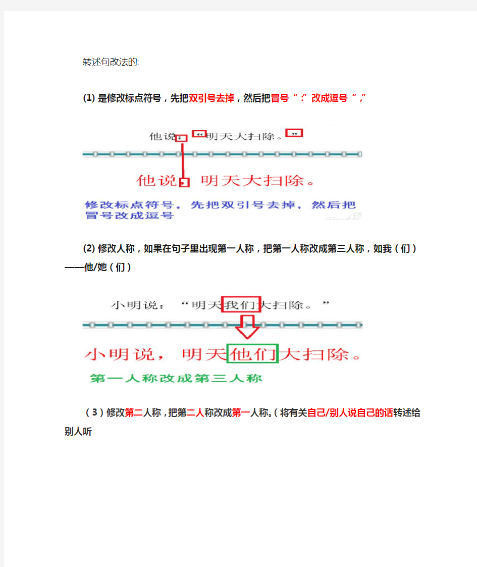 改转述句方法