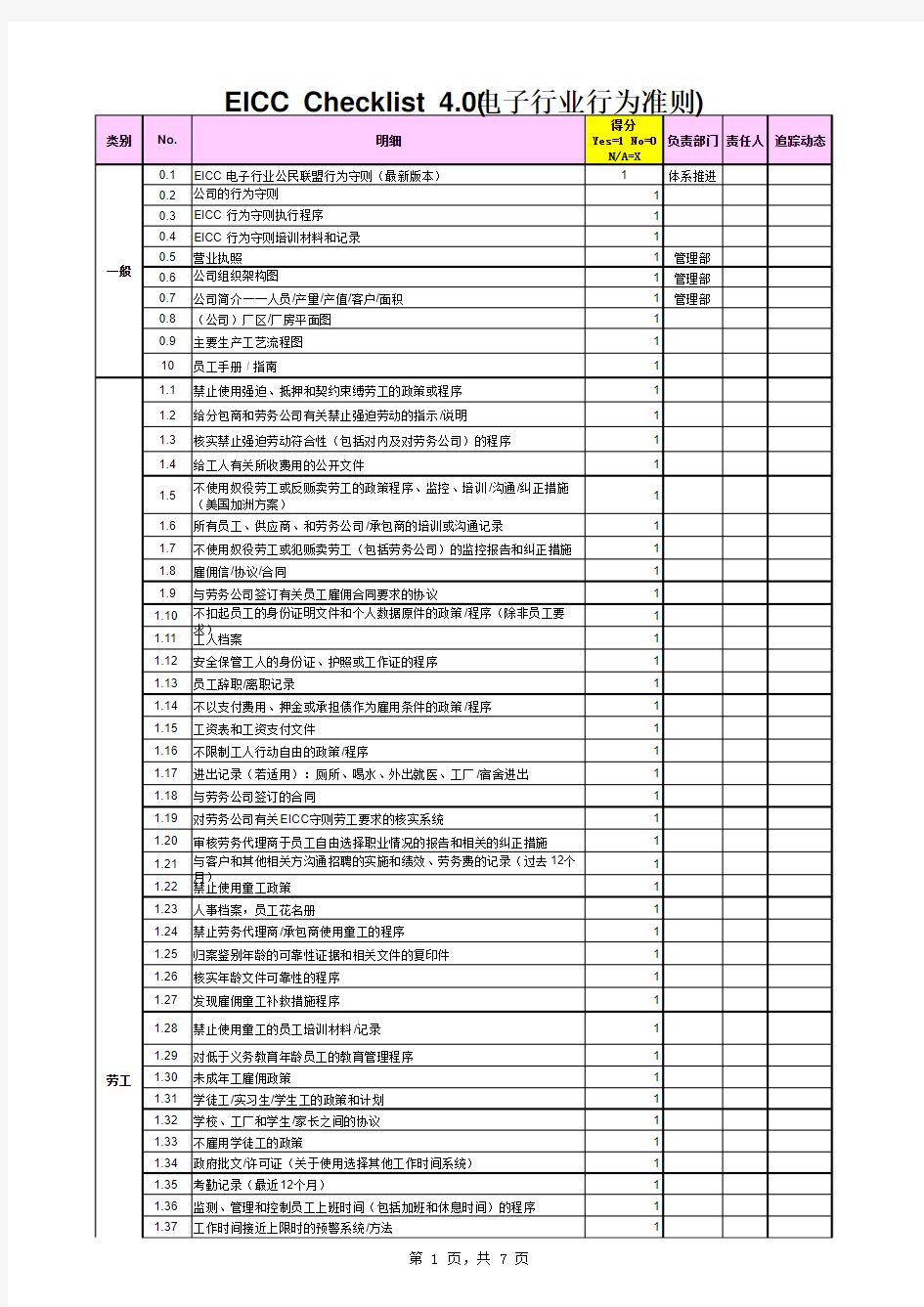 EICC Checklist 4.0