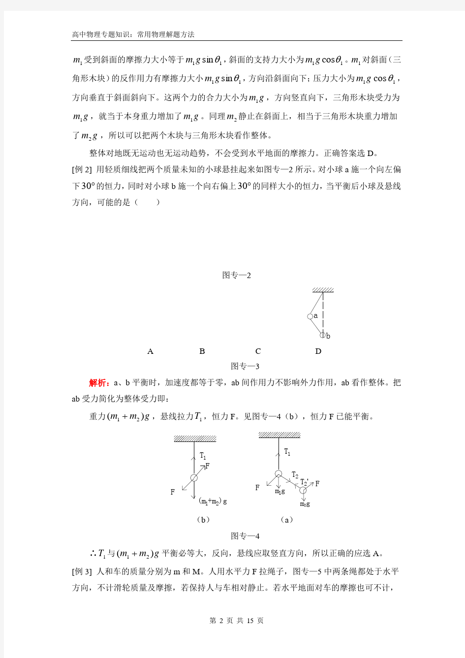 高中物理专题知识：常用物理解题方法