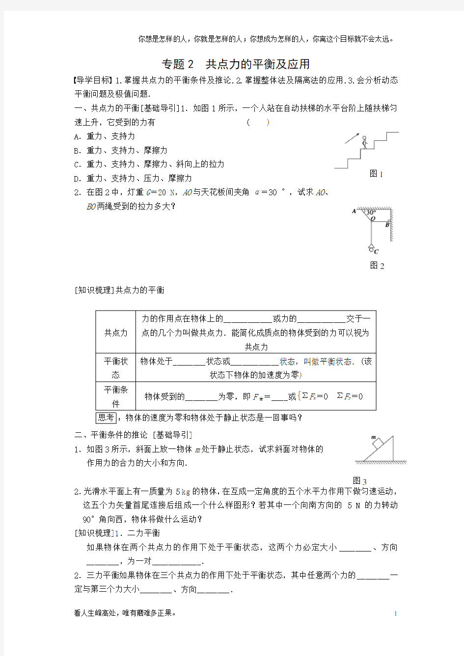 (新)高一物理力学专题-共点力的平衡专题