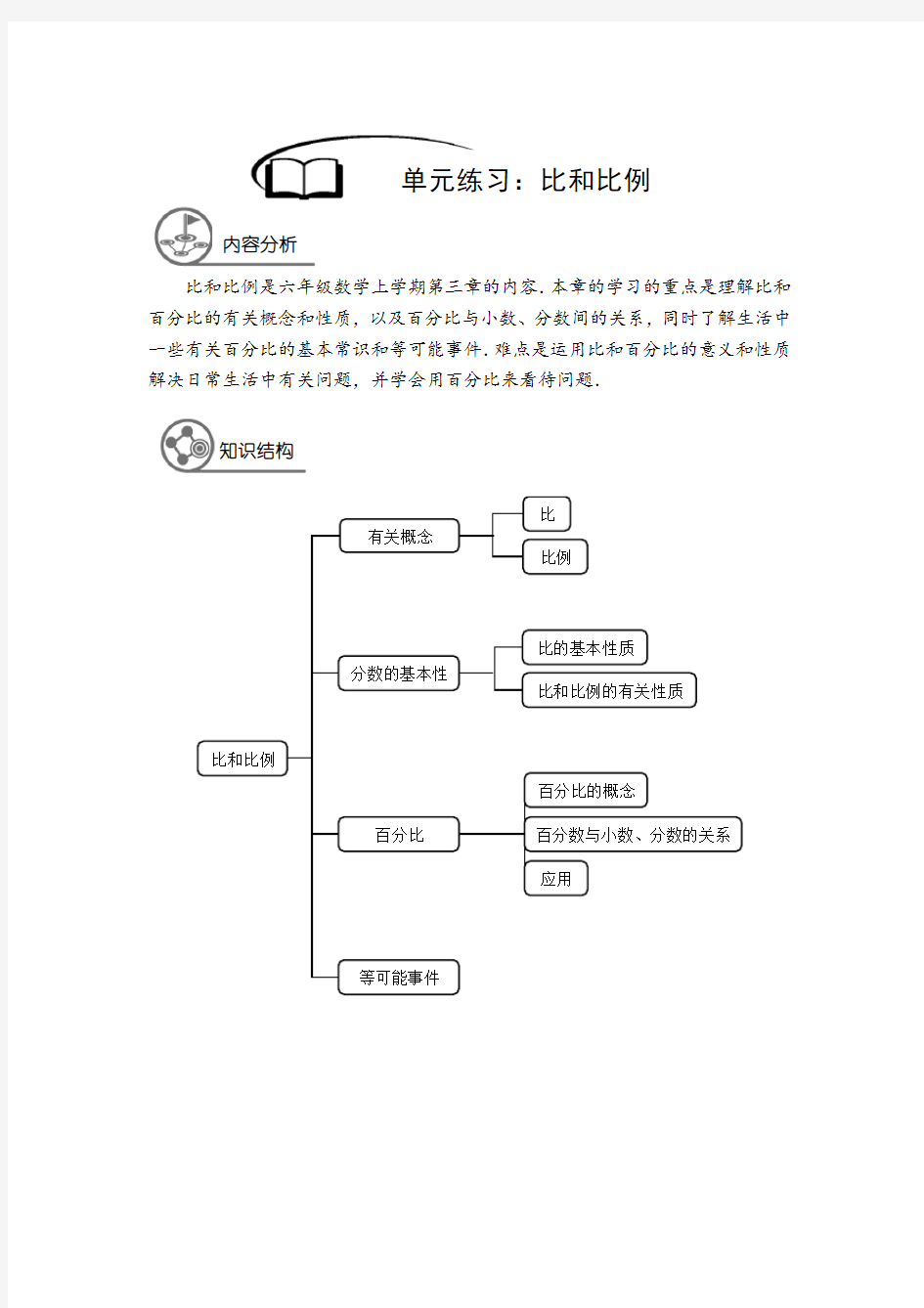 六年级上册数学沪教版比和比例章节复习