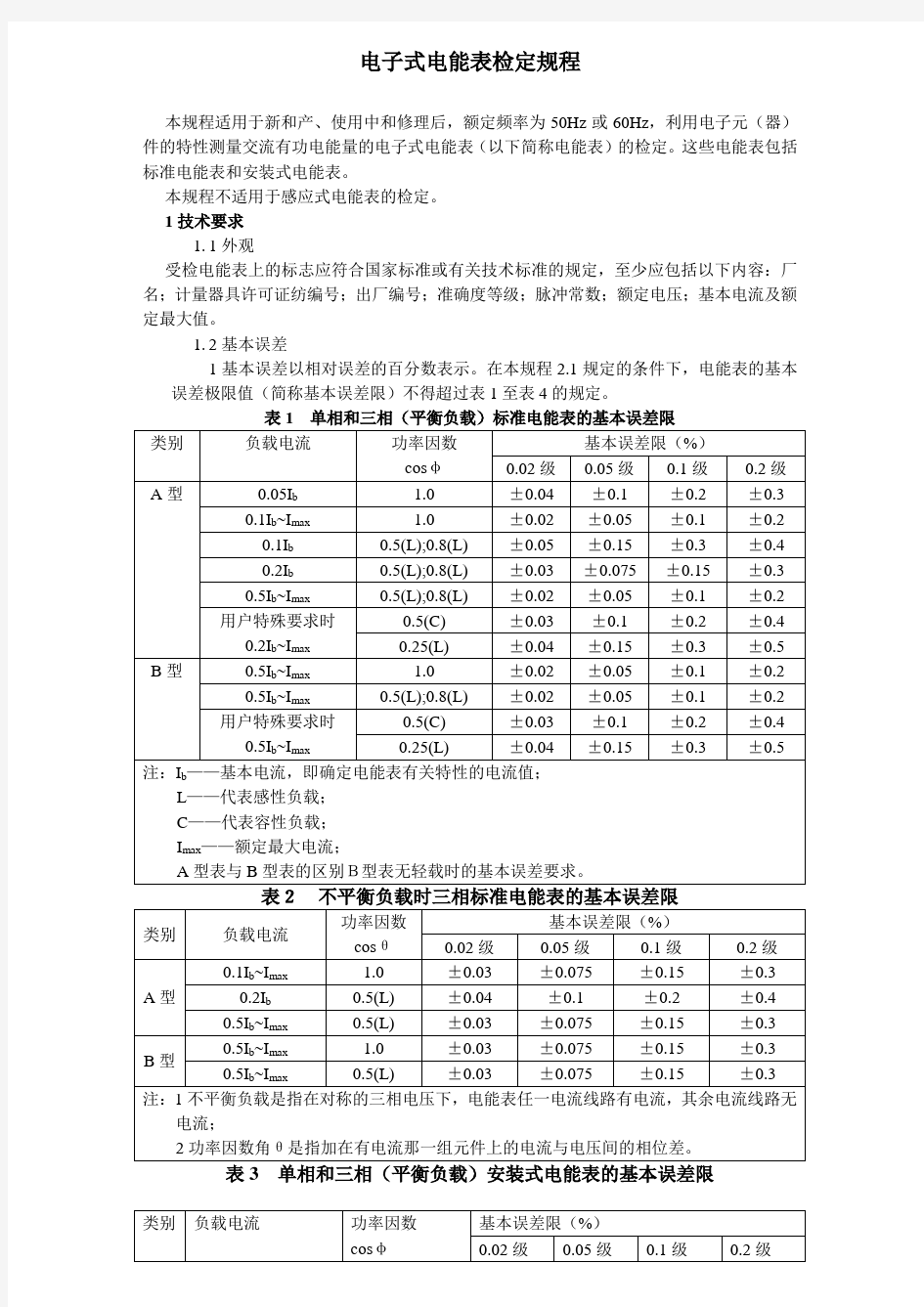 JJG电子式电能表检定规程