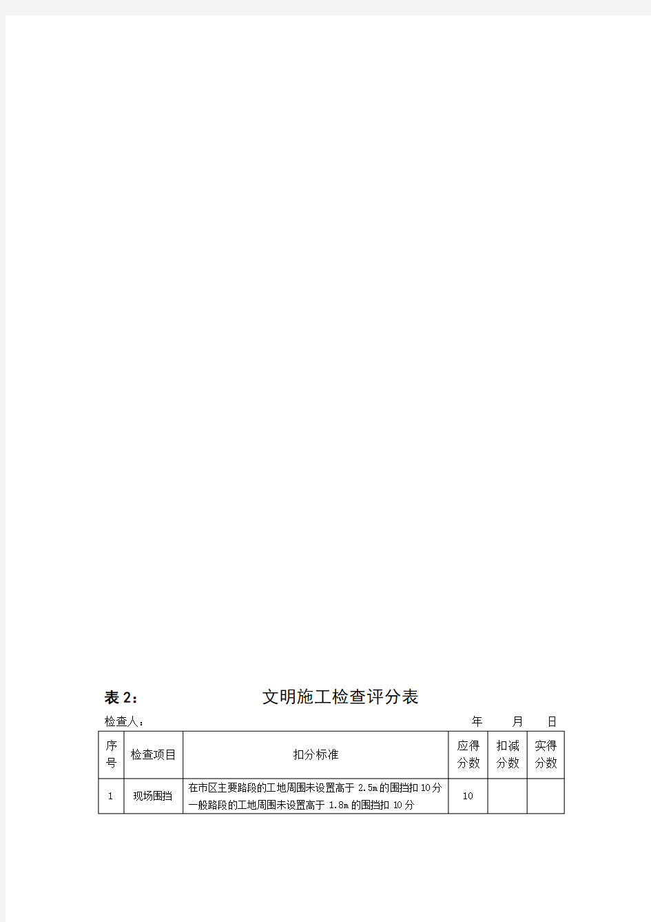 公路工程施工安全检查表