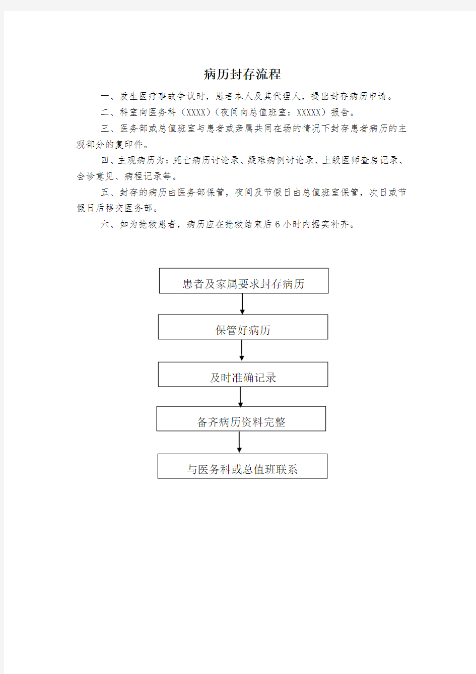 紧急封存病历应急预案及处理流程【精】