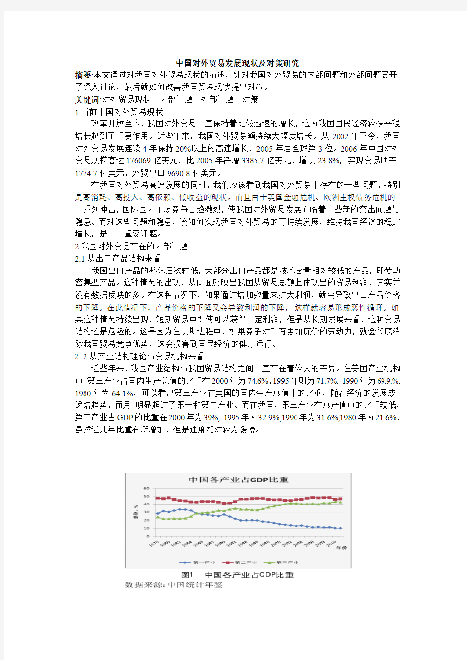 中国对外贸易发展现状及对策研究1