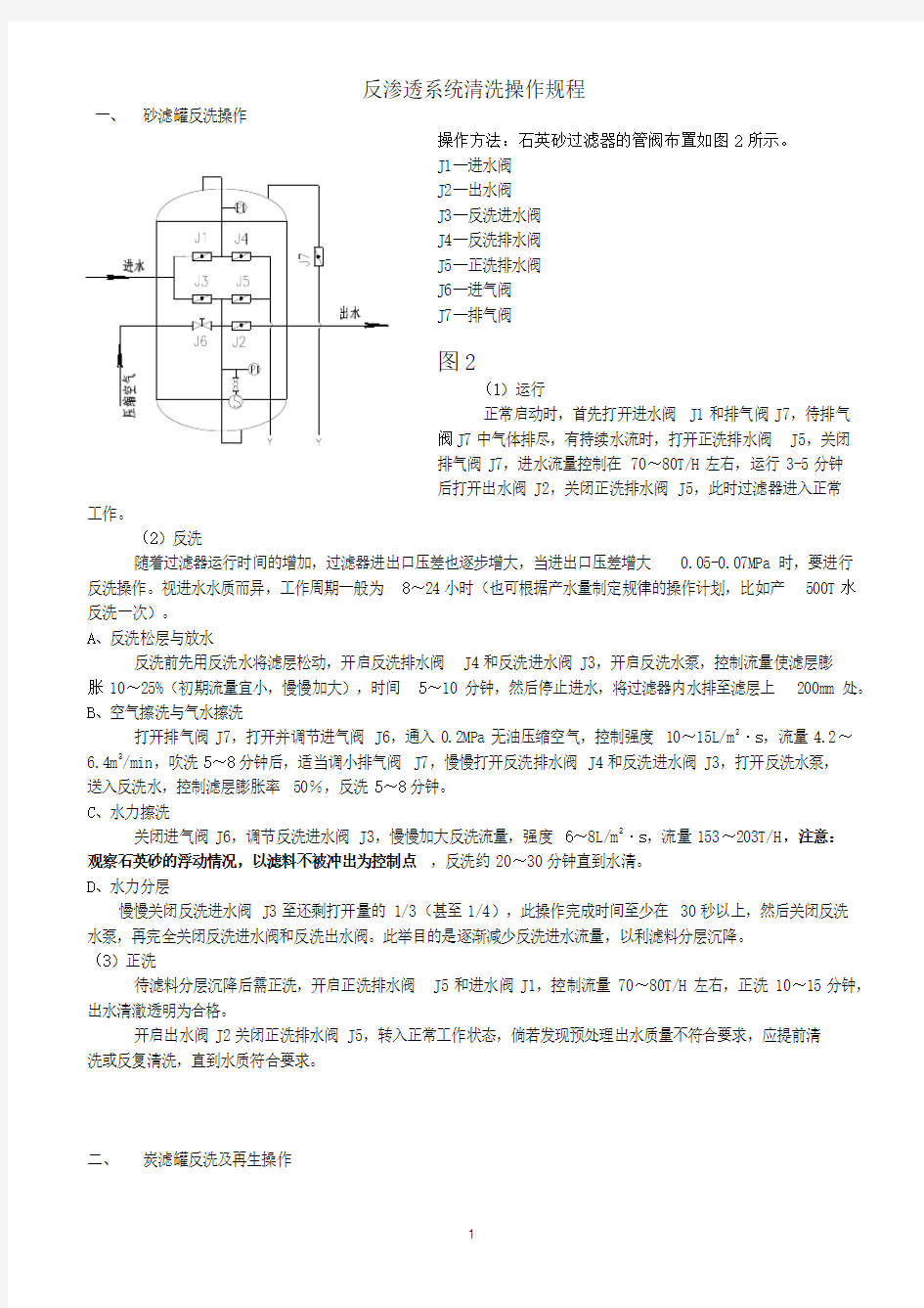 反渗透系统清洗操作规程