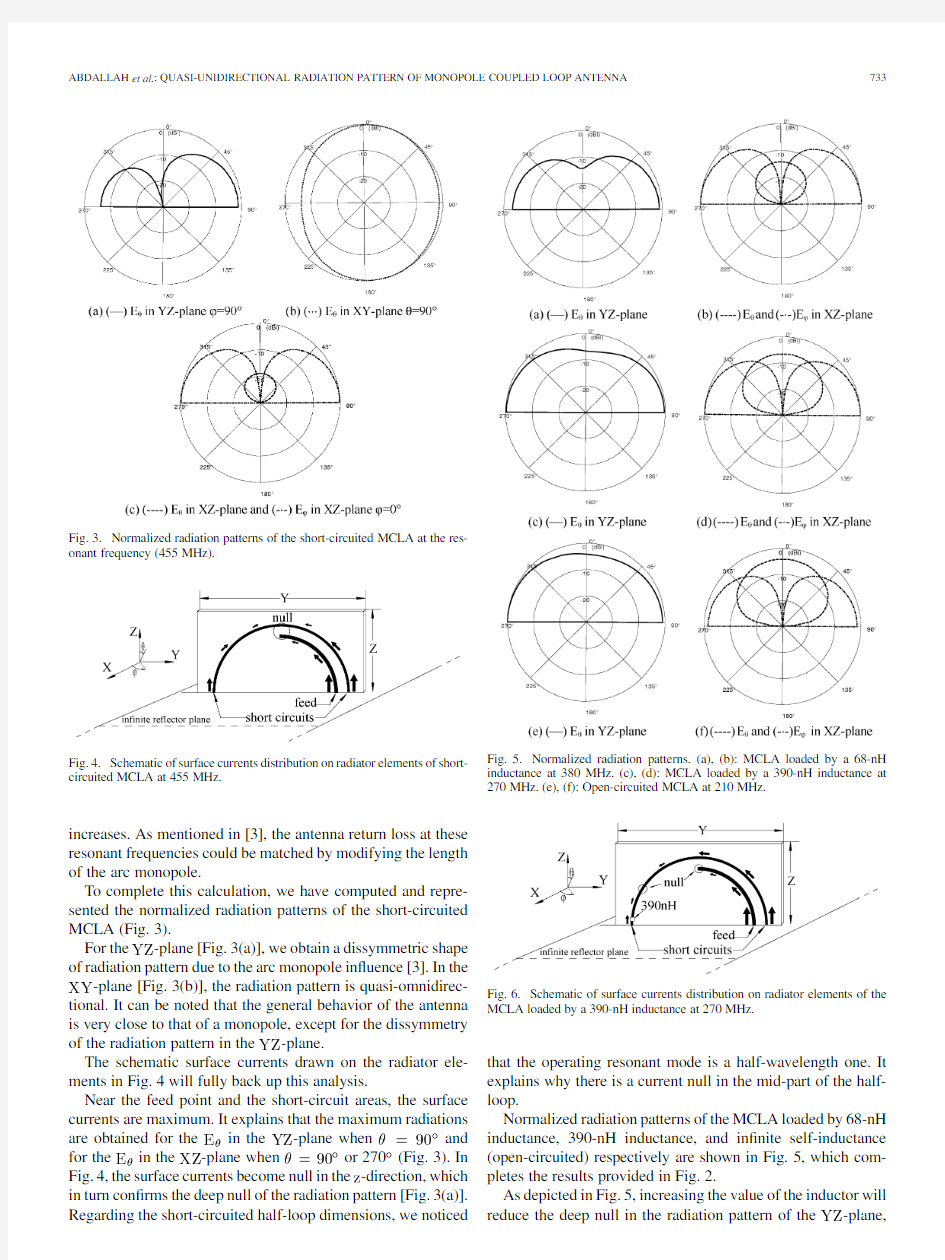 Abdallah et al. - 2009 - Quasi-Unidirectional Radiation Pattern of Monopole Coupled Loop Antenna