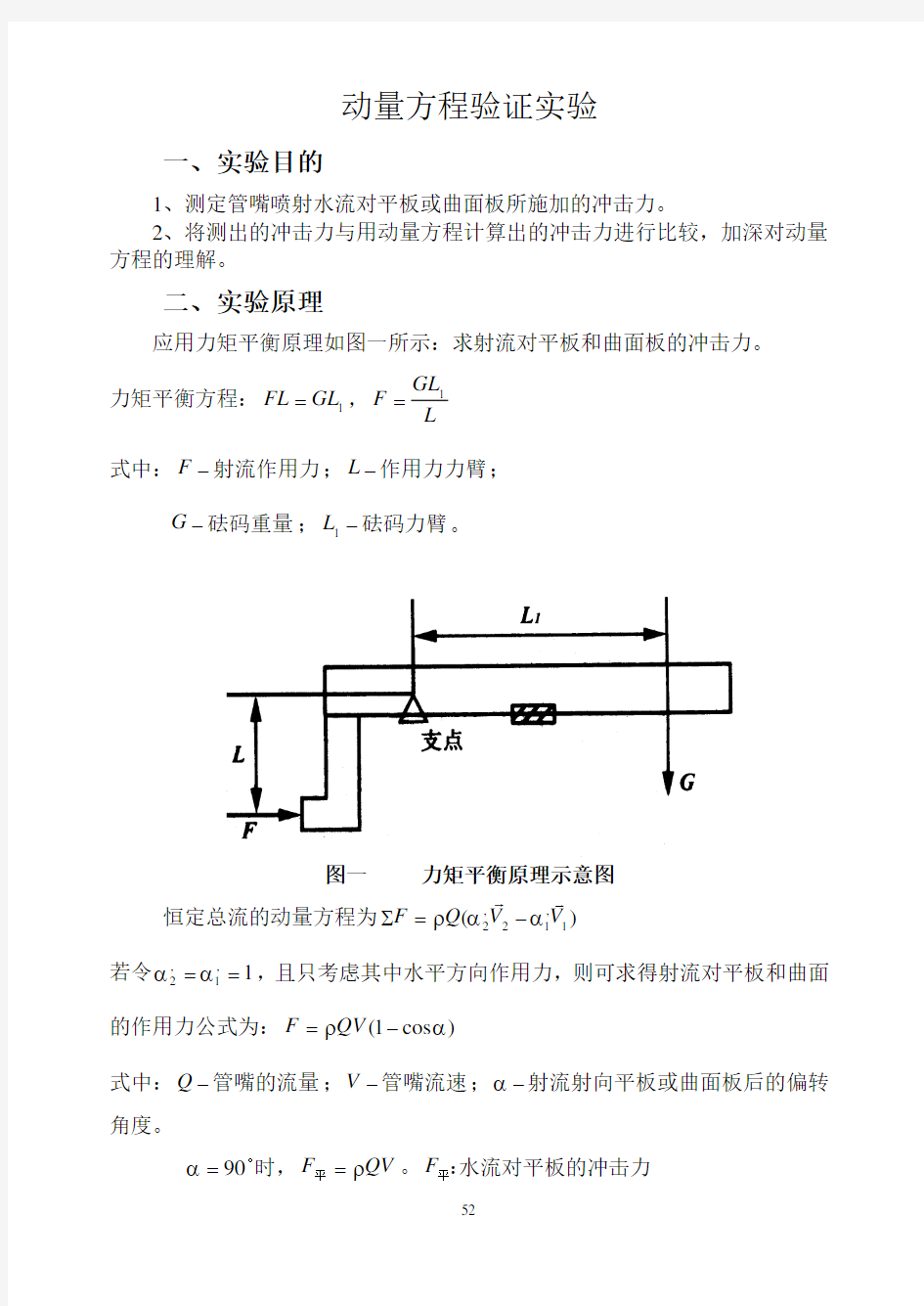 动量方程实验