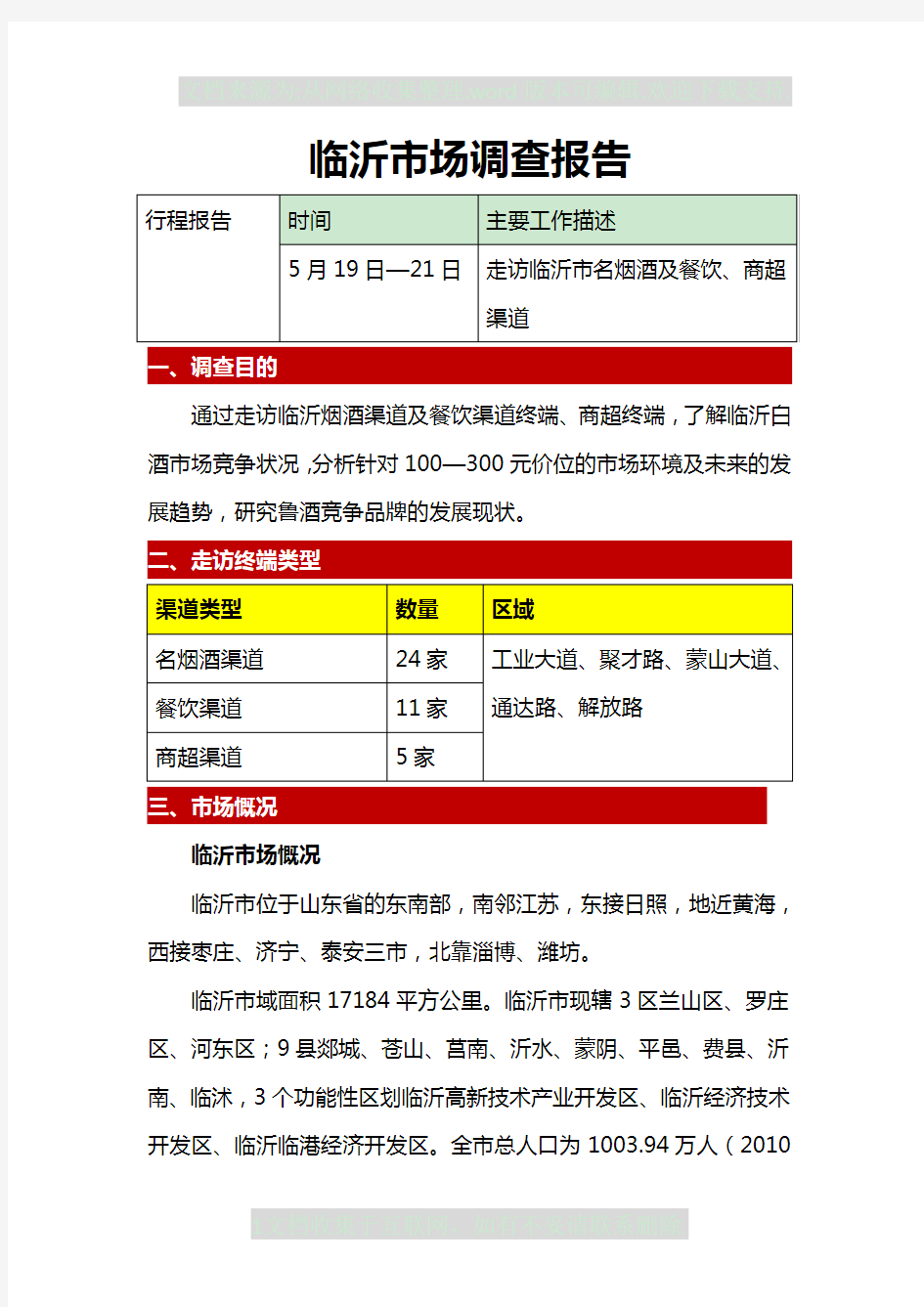 临沂白酒市场调查报告(1)