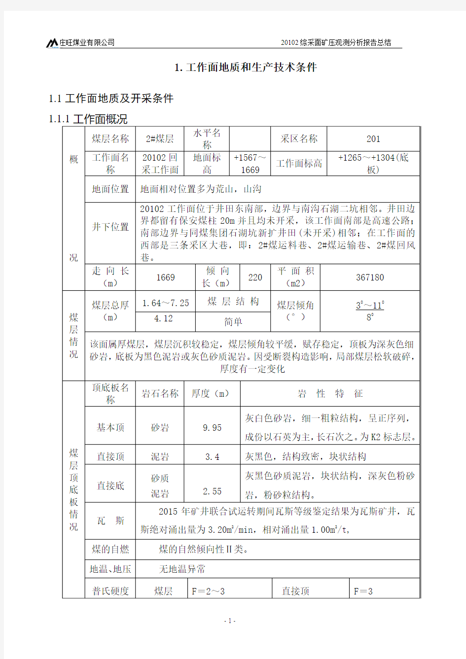 4月25日份综采工作面矿压观测报告总结- 副本汇总