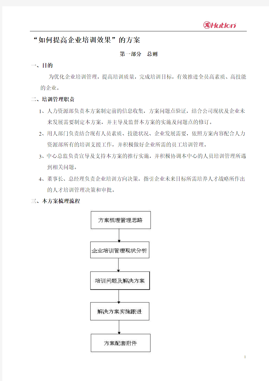 “如何提高企业培训效果”的方案