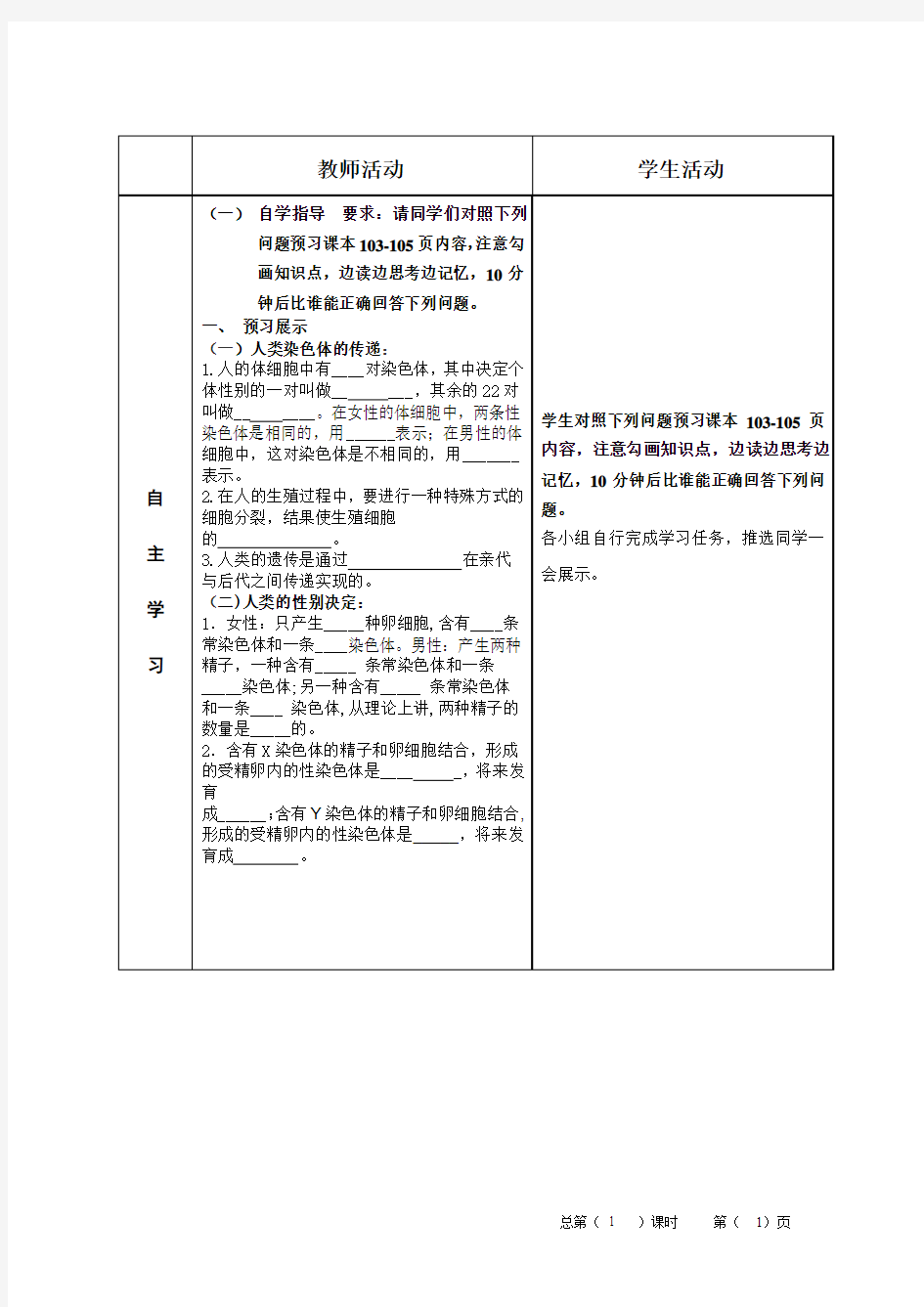 人类染色体与性别决定 (2)