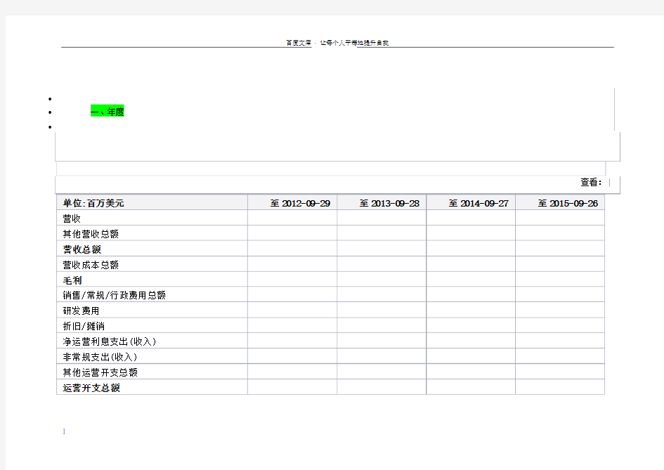 苹果公司近三年财务报表