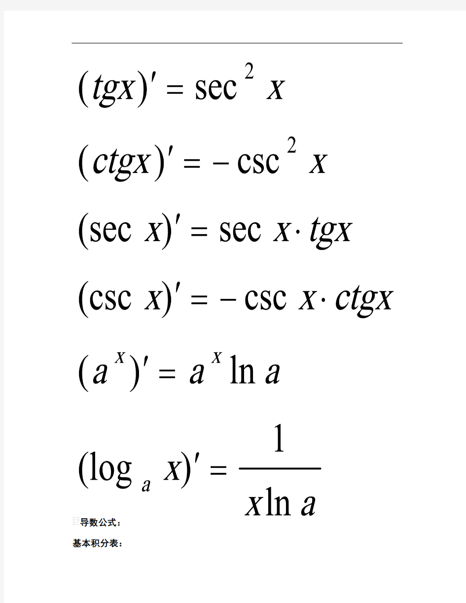 高等数学各种公式大全.