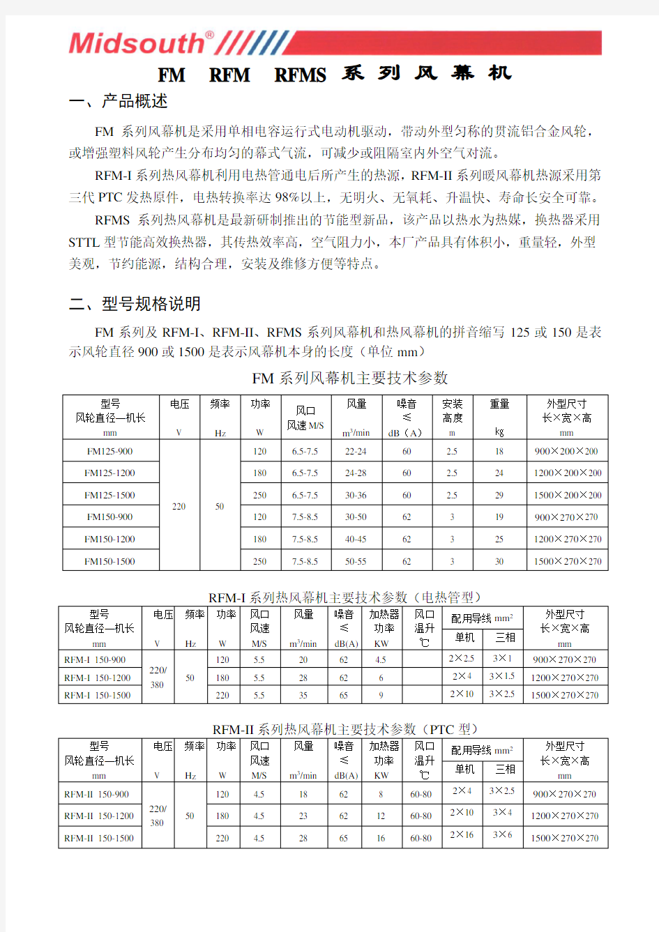 电热风幕机说明书A4