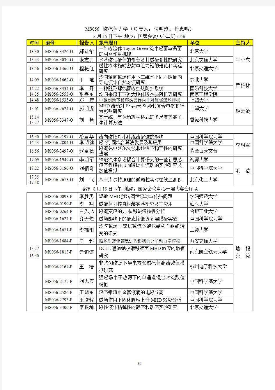 MS056 磁流体力学 - 中国力学学会