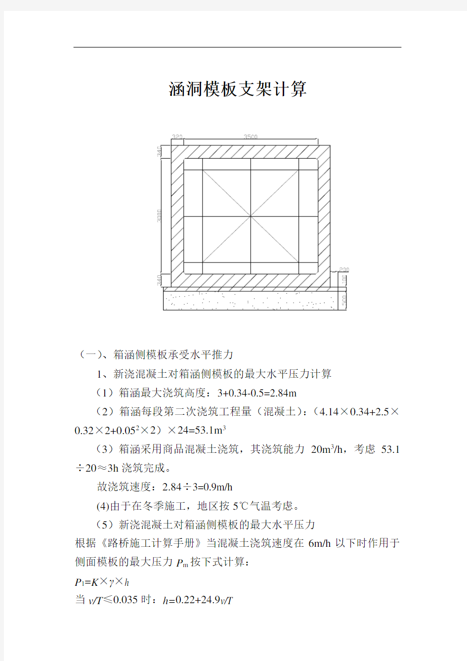 涵洞模板支架计算