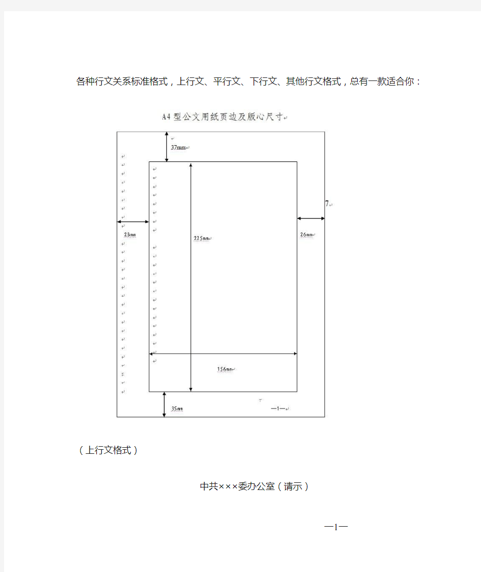 各种行文标准格式