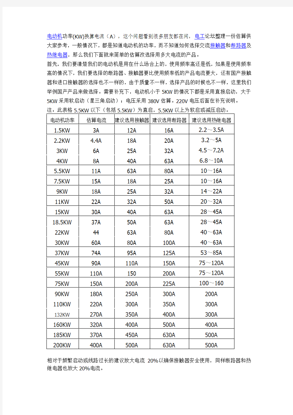 低压电器元件选型原则