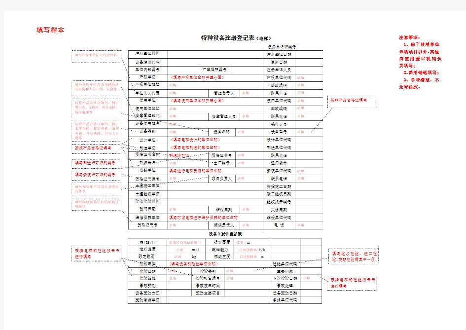 登记表填写样本