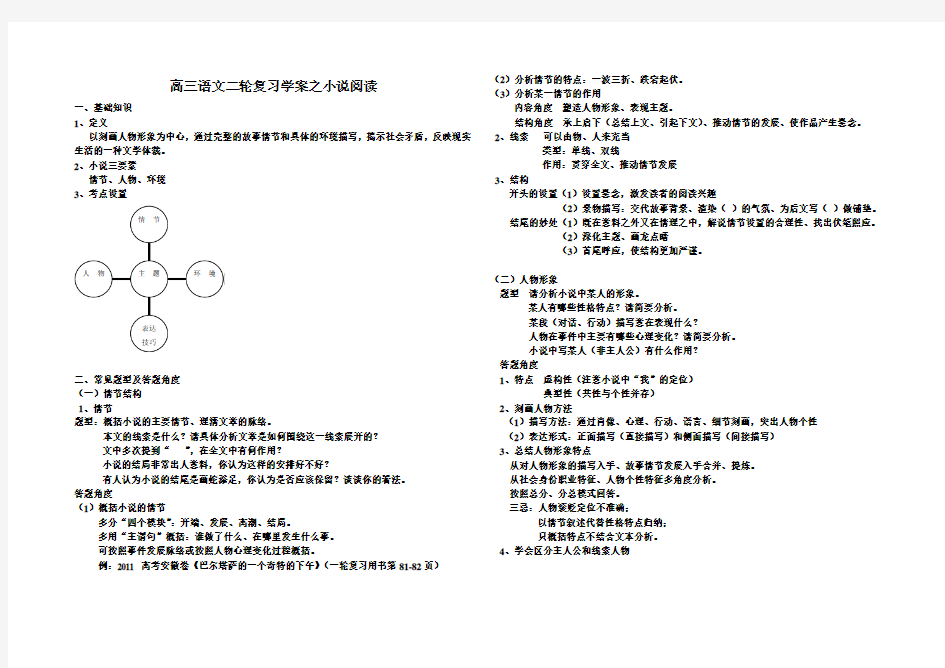 小说阅读学案