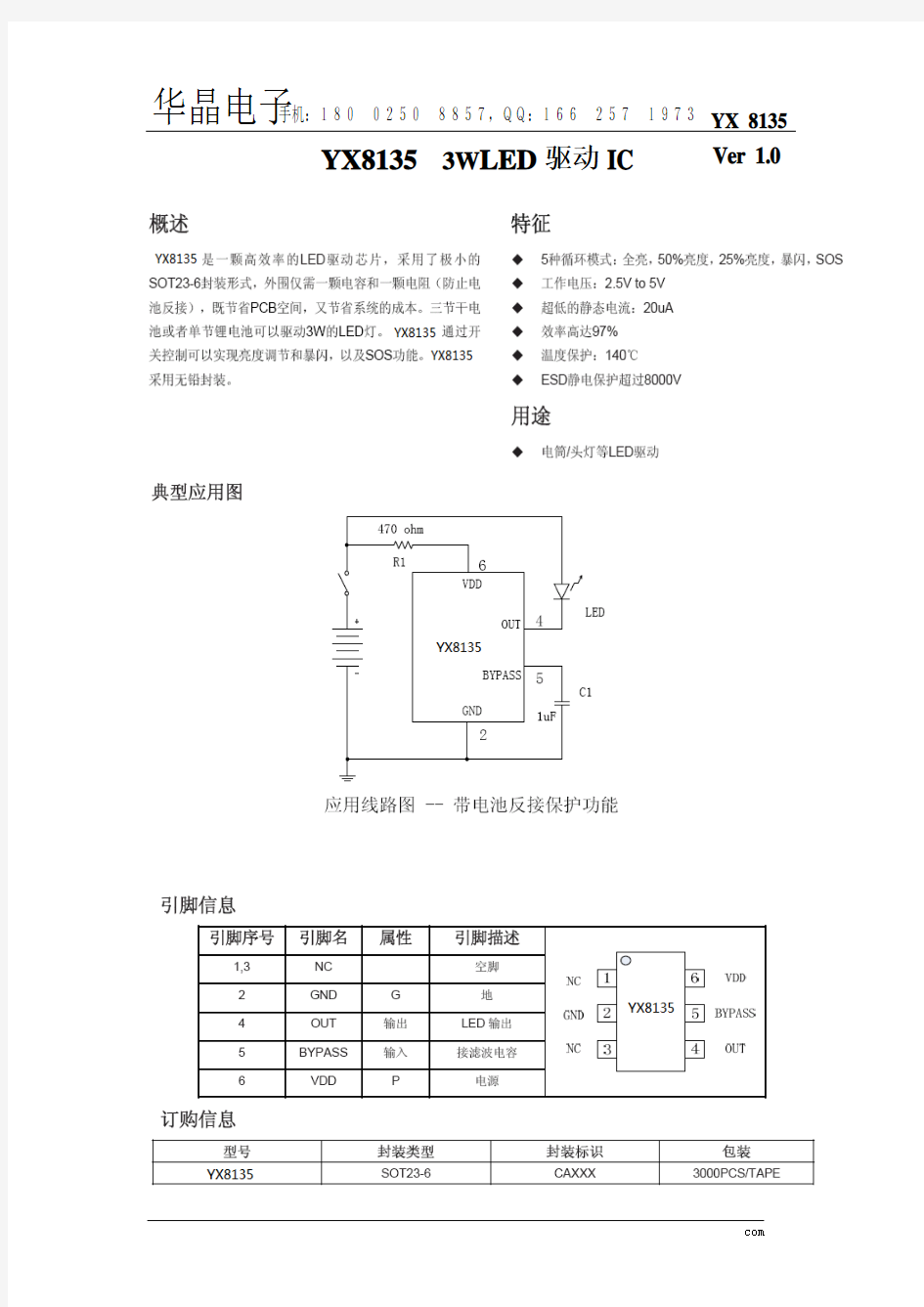 YX8135 PDF
