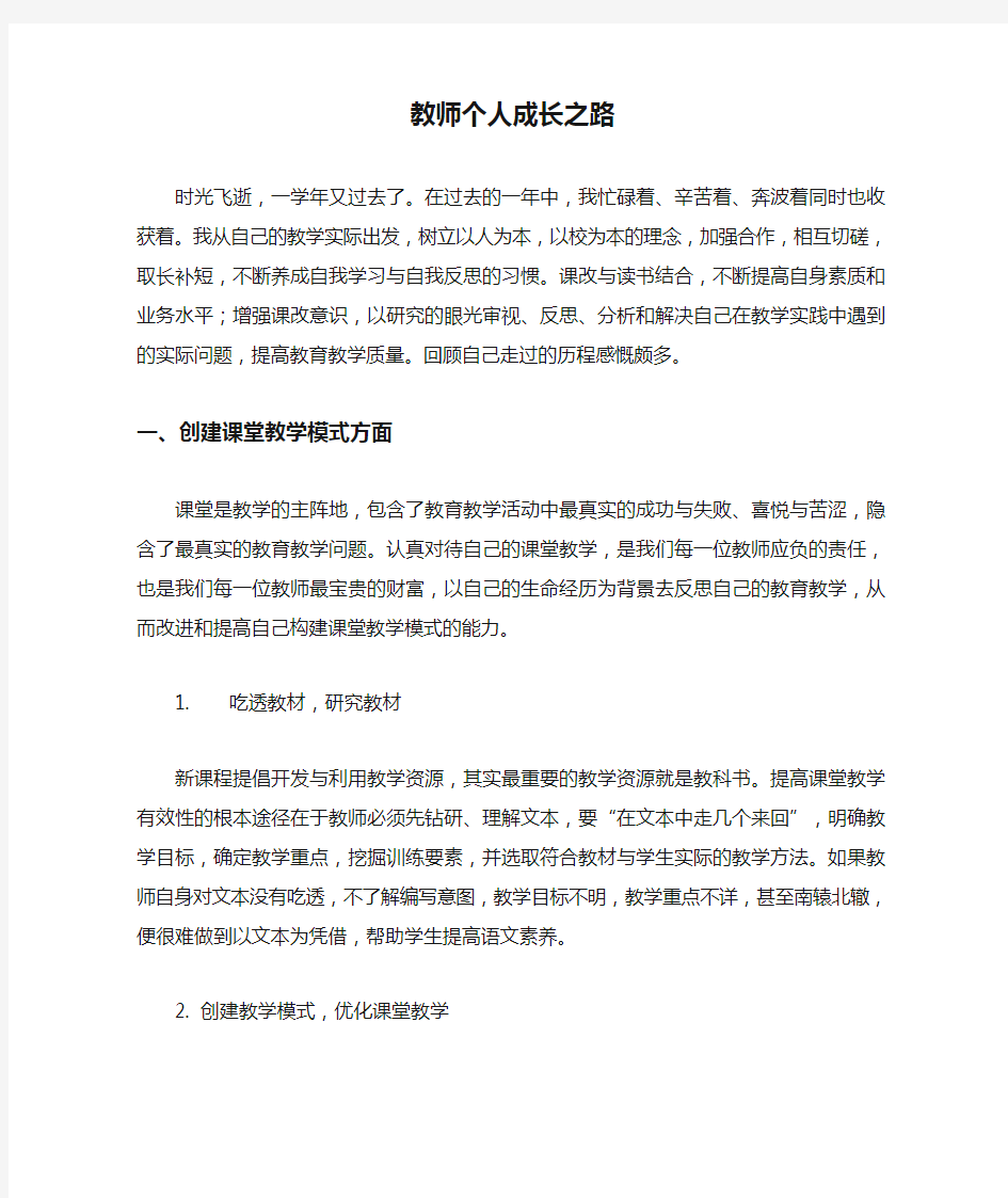 教师个人成长之路