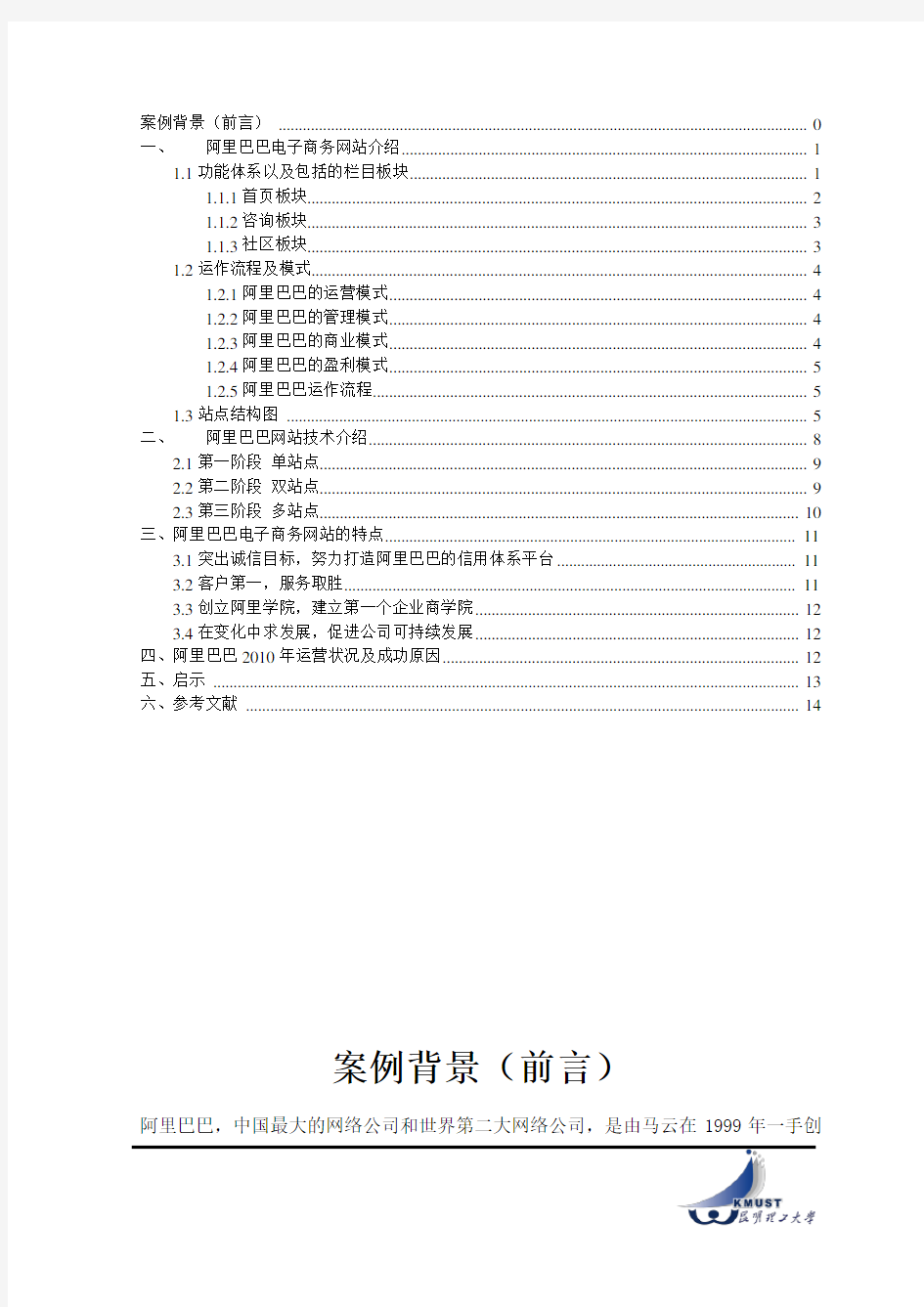 最新阿里巴巴电子商务案例分析