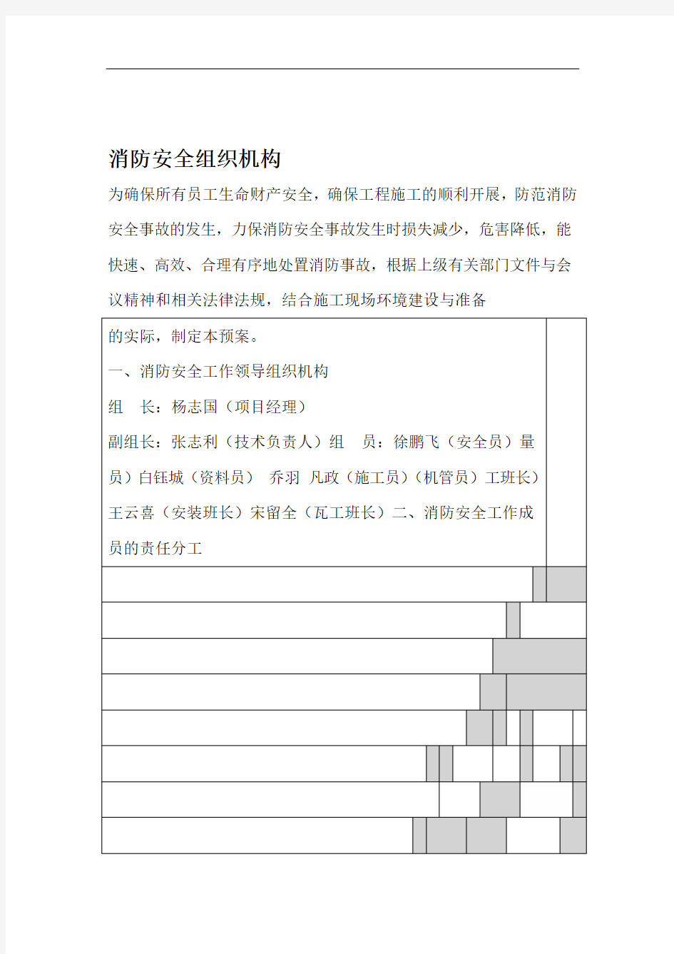 消防安全组织机构