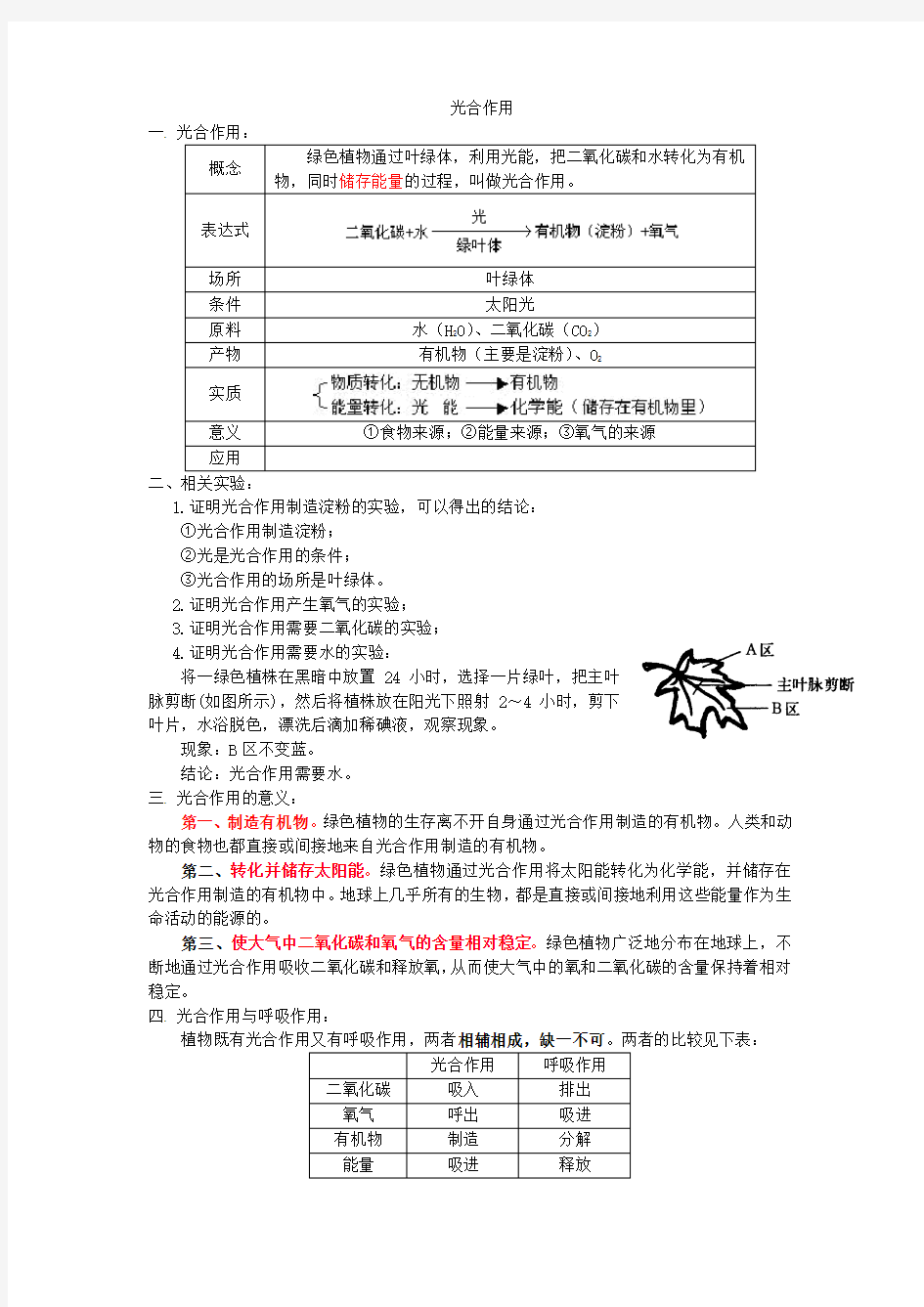 光合作用及物质的量专题计算