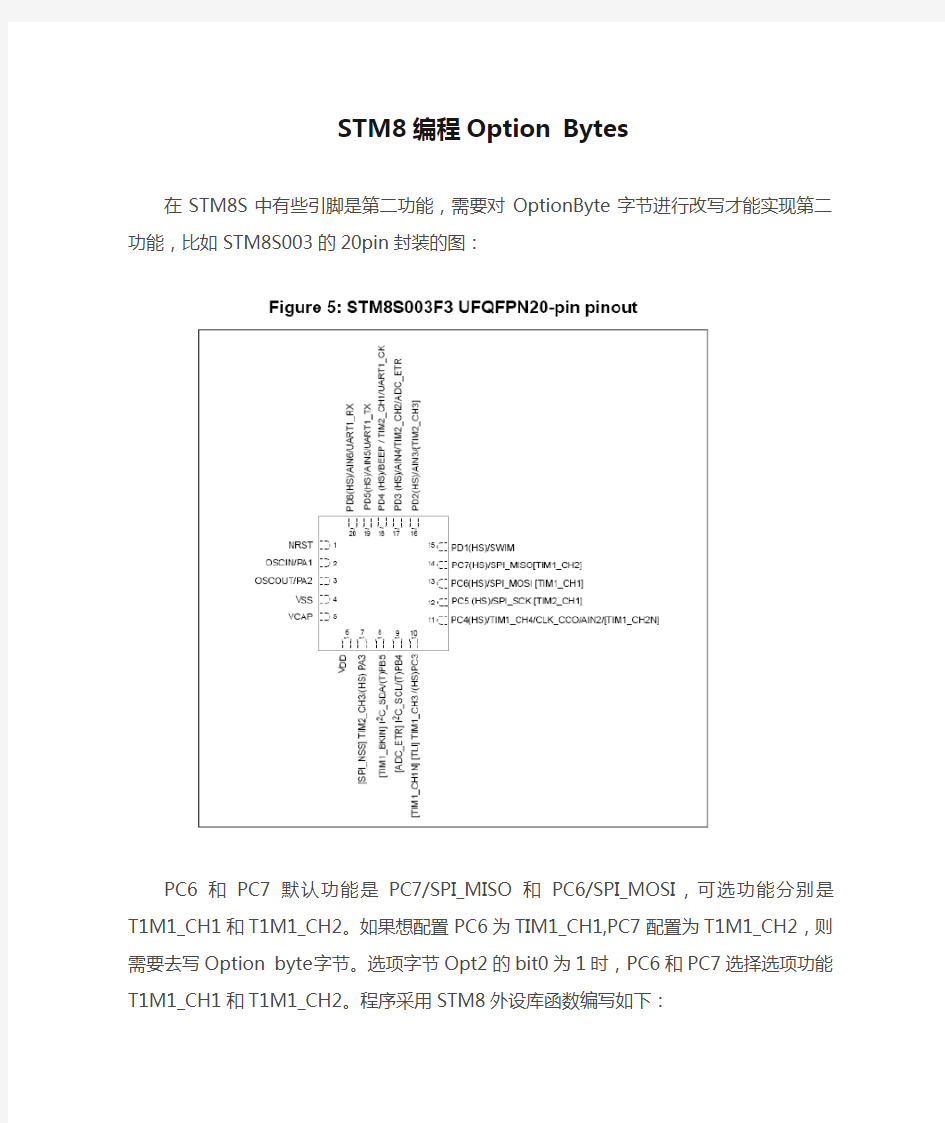 STM8编程Option Bytes