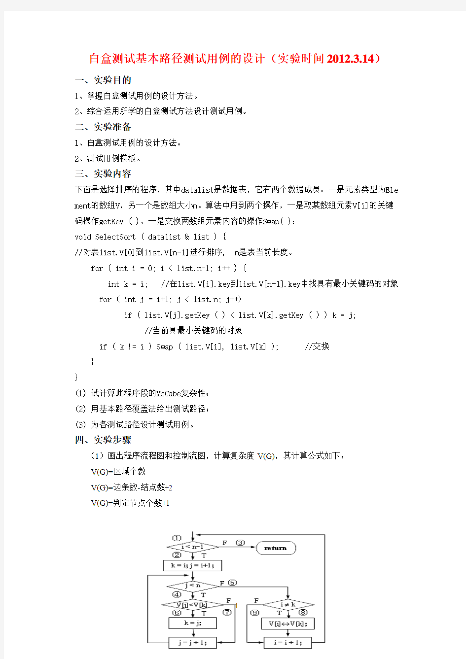 实验二白盒测试