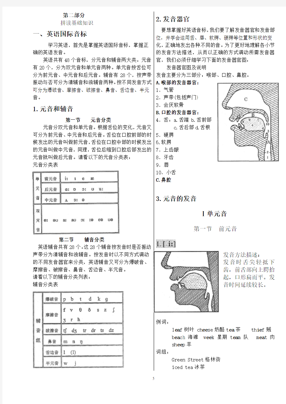 英语音标讲义-完美打印版