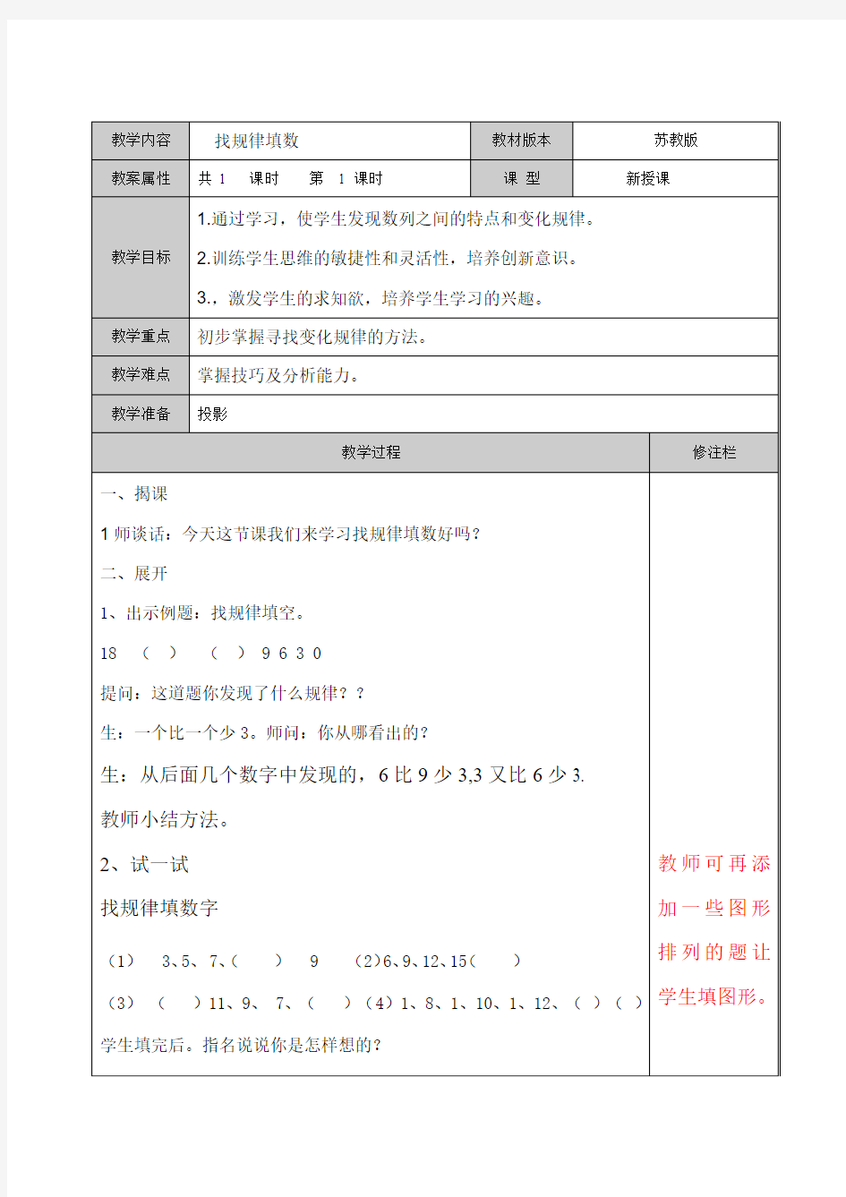 二年级下册数学思维训练找规律填数