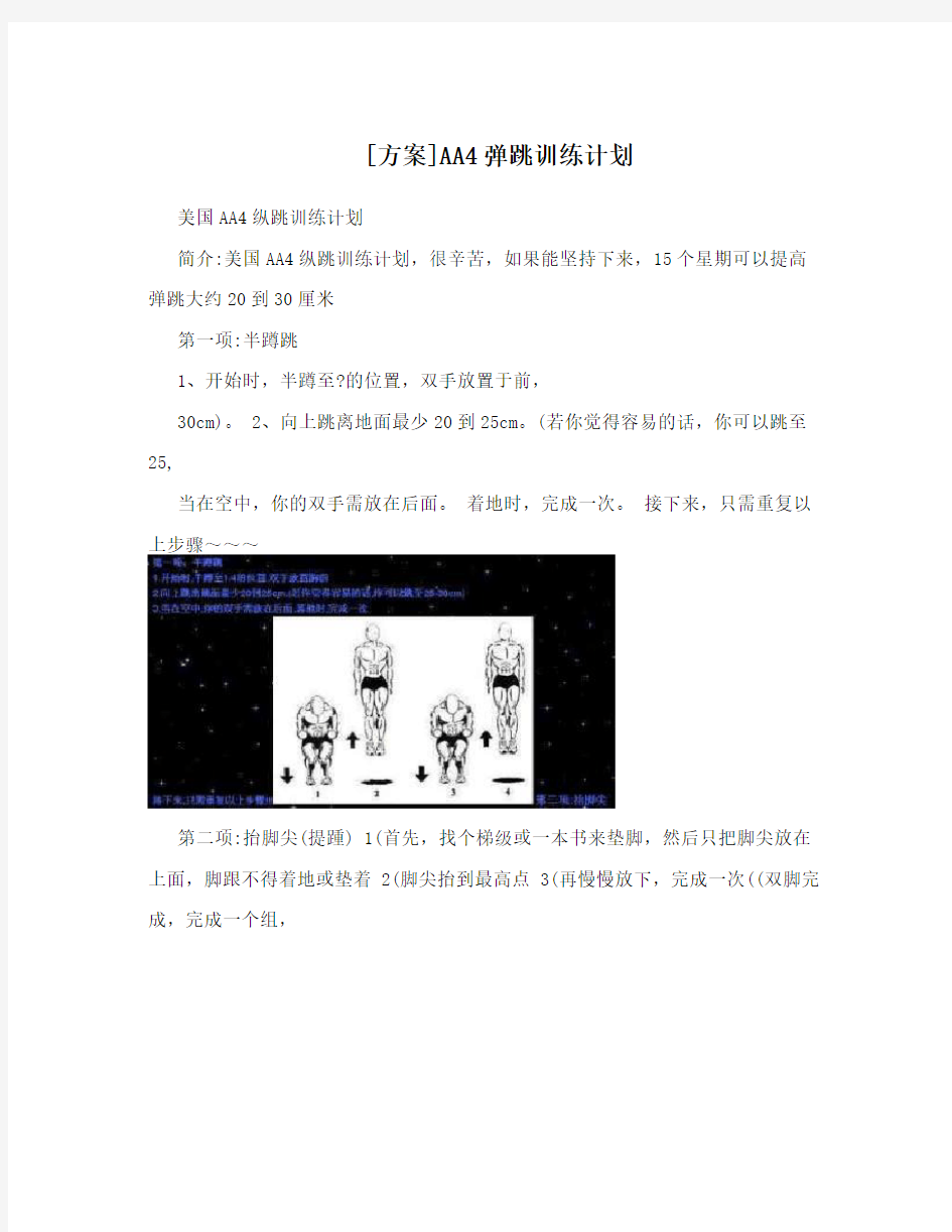 [方案]AA4弹跳训练计划