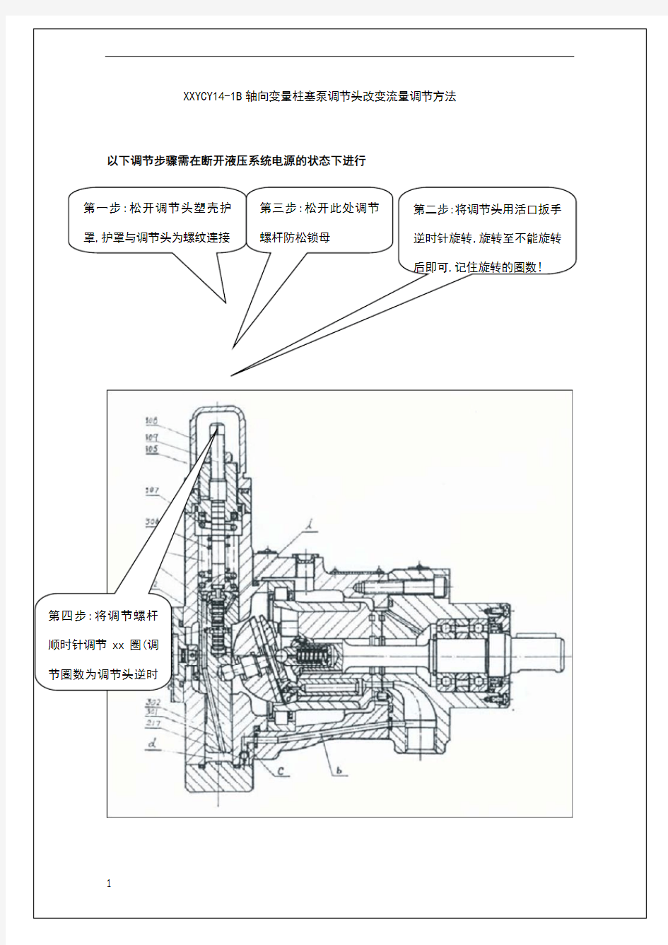 ycy14-1b轴向变量泵调节说明