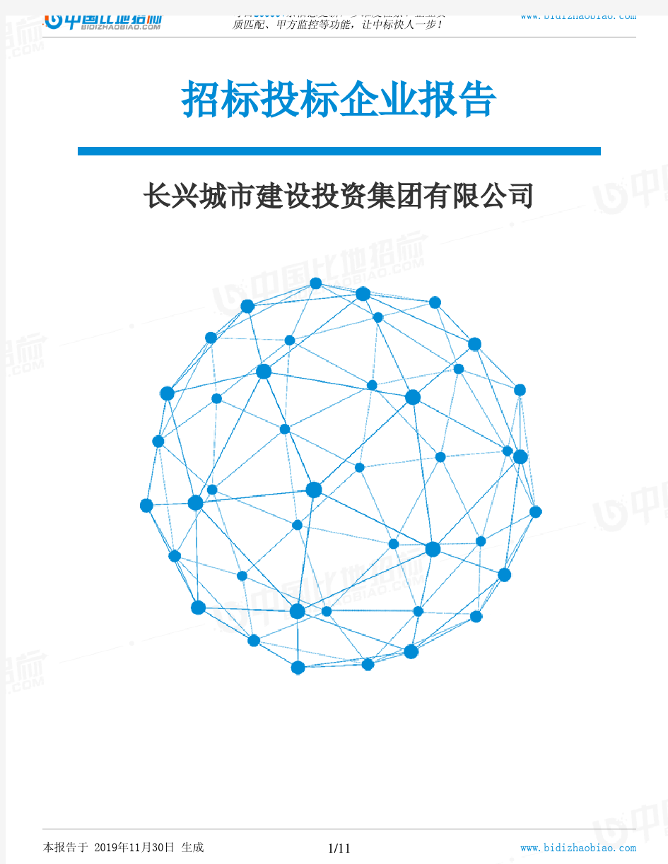 长兴城市建设投资集团有限公司-招投标数据分析报告