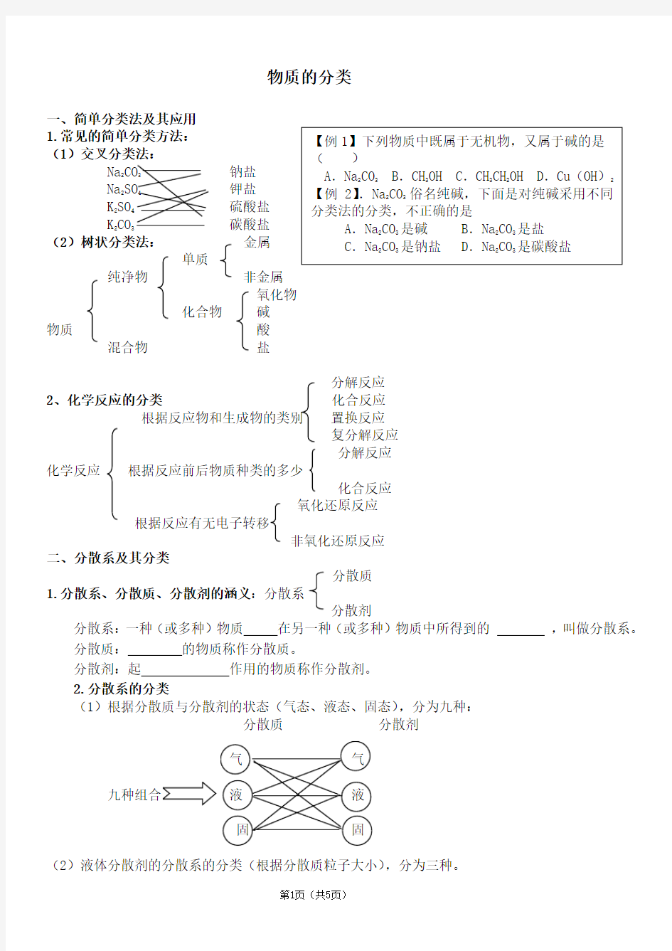 物质的分类学案