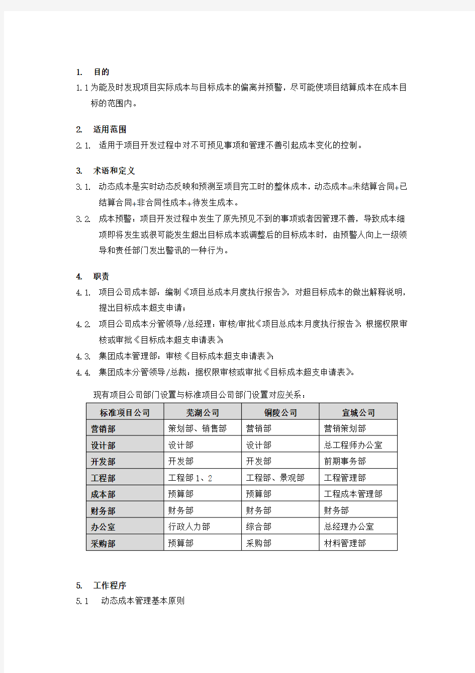 项目动态成本管理办法