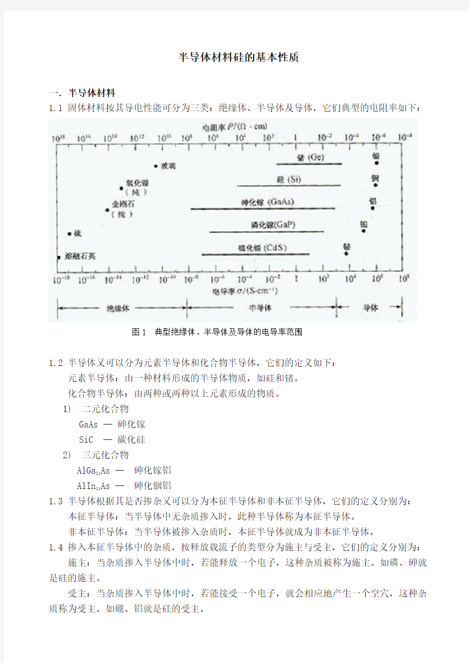 半导体材料的基本性质