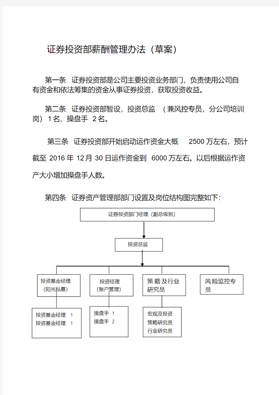 私募基金证券投资部薪酬管理(草案).pdf