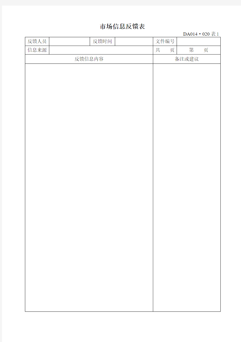 新产品开发用的各类表格