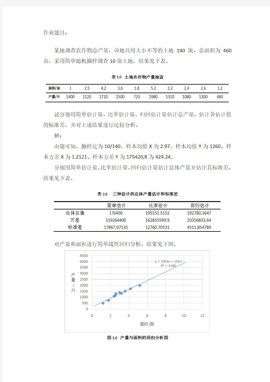 应用抽样技术作业