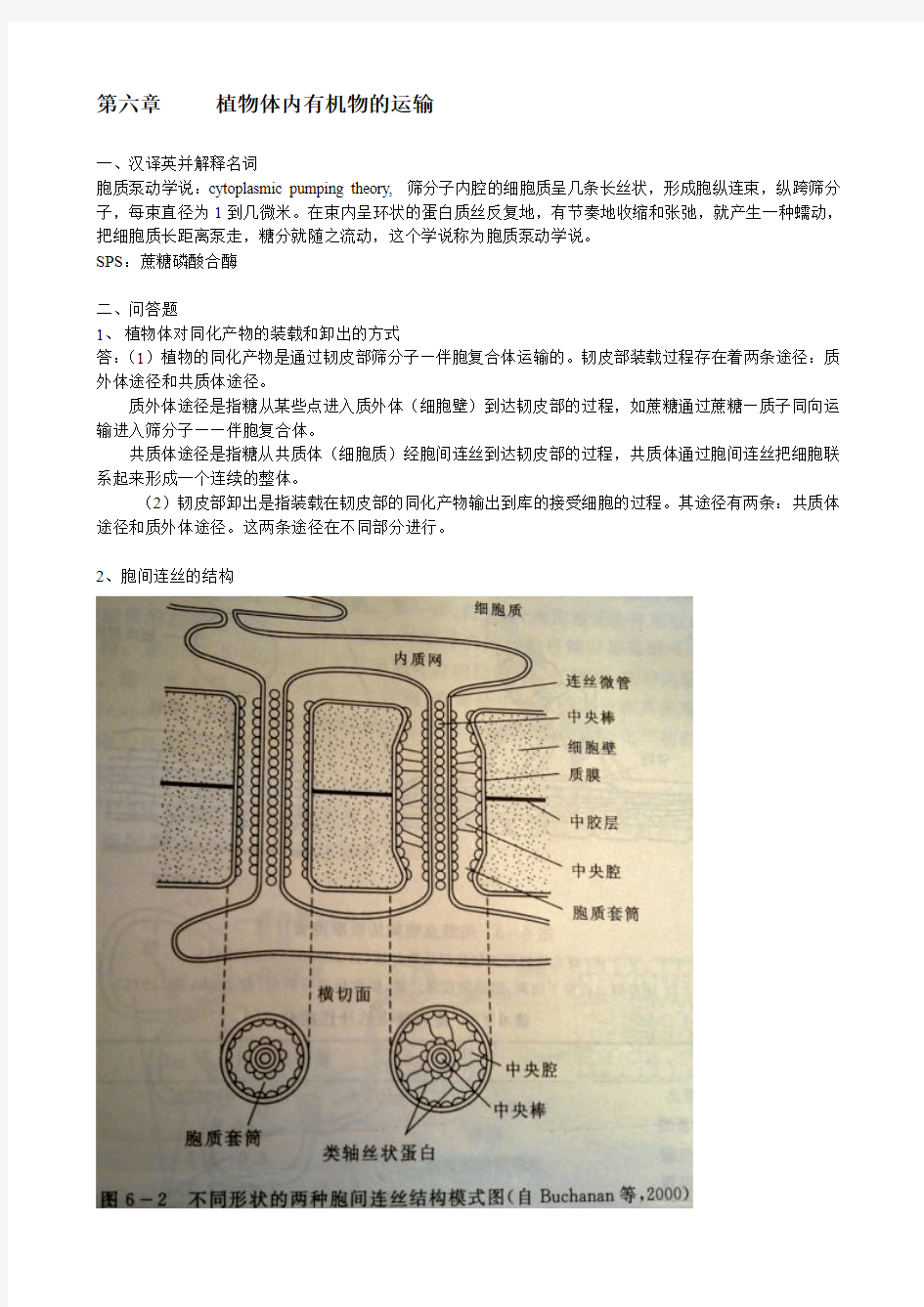 植物生理学复习提纲(第六章至第十二章)