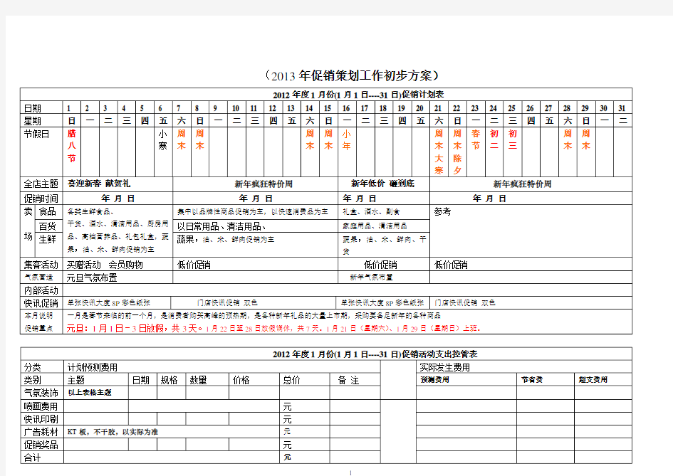 超市全年促销方案