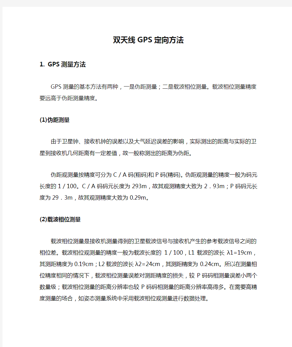 双天线GPS定向方法