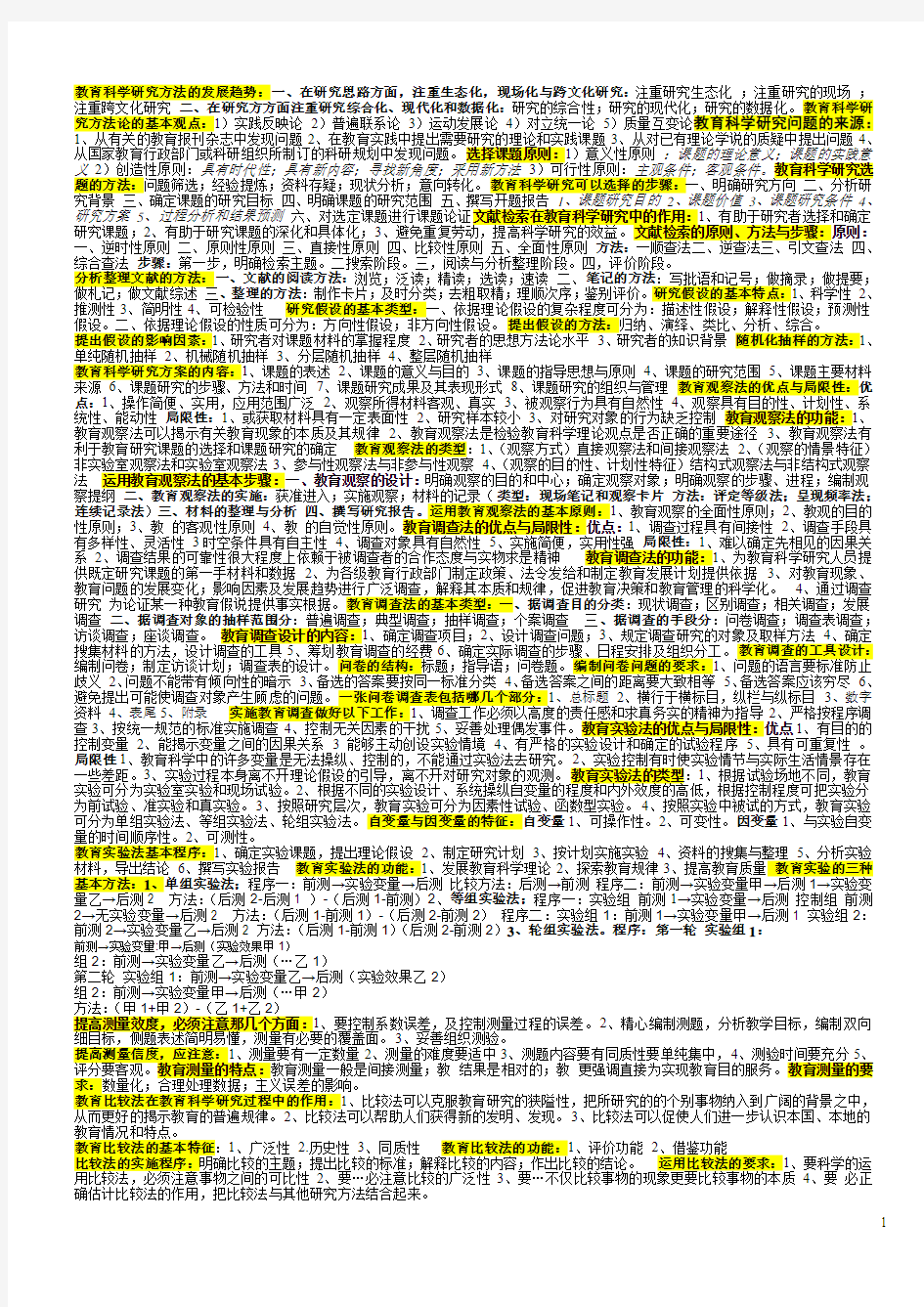 科学研究方法论重要知识点总结[1]