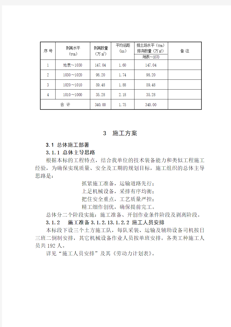 露天矿施工组织设计