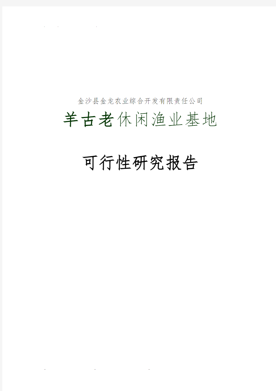 休闲渔村基地建设项目可行性实施报告